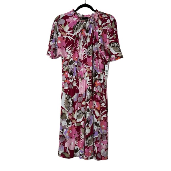 Maggy‎ London Dress Women Size 6 Elastic Waist Pull On Stretch Short Sleeve New - Picture 2 of 11